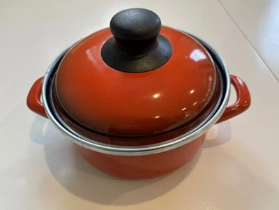 Kochstar Nobilta Germany Red Enamel Cooking Pot 18cm with Lid & Handles Rare VGC - Image 1 of 4