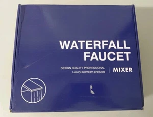 Wellfor 8" Widespread Double Handles Waterfall Spout Bathroom Faucet Matte Black - Picture 1 of 7
