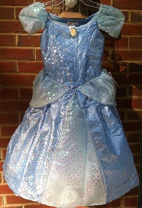 NEW! DISNEY WORLD Princess CINDERELLA Fancy Dress COSTUME Kids XS 4/5 - Picture 1 of 2