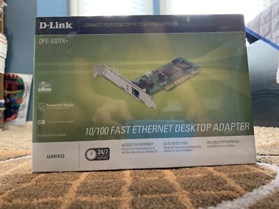 NEW SEALED D-LINK DFE-530TX+ Ethernet 10/100 Desktop PCI Adapter Network Card - Image 1 of 3
