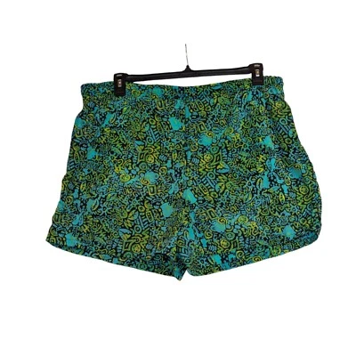 Vintage Cheetah Sport Mens Swim Trunks 100% Nylon Shell Funky Green & Blue Print - Изображение 1 из 4