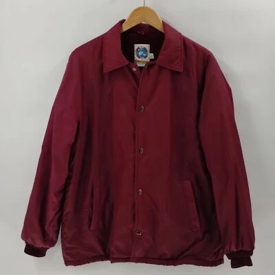 Vintage Weather Breaker Mens Large Maroon Snap Down Faux Fur Lined Jacket Coat  - Image 1 of 4