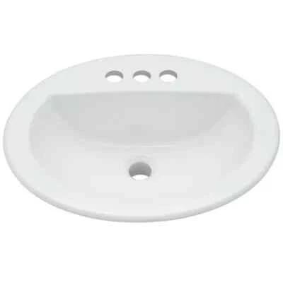 **Proflo PF20174BS 20-1/2" Ovalado Vítreo China Fregadero de Baño, Galleta** Foto 1 de 4