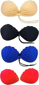 Reggiseno a forma di conchiglia Braza She Shells coppe reggiseno senza spalline adesivo stringato costume da bagno - Foto 1 di 11