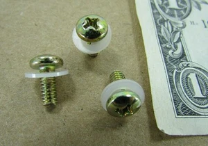 Lotto 100 viti macchina Phillips testa padella, #8-32 x 3/8" rondelle nylon zinco giallo - Foto 1 di 1