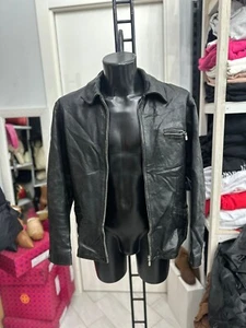 Desi Giacca In Vera Pelle Uomo Man TgXL Nero LLV1246 - Imagen 1 de 12