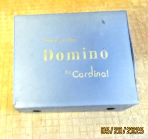 Vintage Double 15 Dominoes by Cardinal Jumbo Color Dots w/ Vinyl Case - Picture 1 of 2