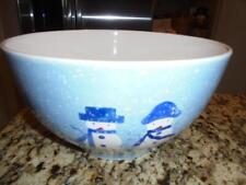 Target Holiday Home Winter Frost blue/white snowman huge serving bowl mint cndtn