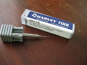 Harvey Tools #20118 Mini Carbide Drill  0.0118 DIA x 0.180 Flute Length USA - Picture 1 of 3