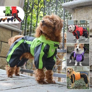 Dog Raincoat Lightweight 4 Feet Four Legs Rain Coats for Small Medium Large Dogs - Picture 1 of 64