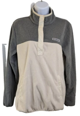 Columbia, Mujer, 1/4 Cierre a Presión Polar Jersey, Gris y Blanco, Talla M Foto 1 de 3