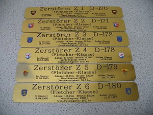 Namensschild mit Daten für Modellständer  -  Zerstörer Fletcher-Klasse nach Wahl - Bild 1 von 8