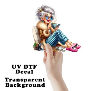 Linda pegatina/calcomanía transparente para abuela en teléfono UV DTF - Imagen 1 de 7