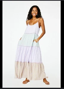 NWOT Roller Rabbit Anthropologie Ismay Pastel Purple Green Dakota Maxi Large - Picture 1 of 14