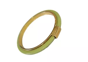 Vintage Bakelit Armreif Armband Avocado und Goldton Art Deco Stil - Bild 1 von 5