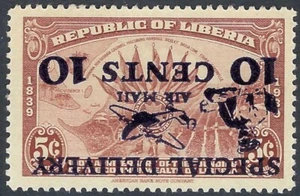 Liberia # CE1 Mint ABNCo 1941 Air Special Delivery INVERTED OVERPRINT Airplane - Picture 1 of 1