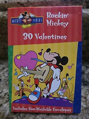 DISNEY Rockin' Mickey Mouse 30 Valentine Cards NEW 90'S VTG - Image 1 of 4