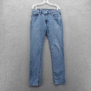 Pantalones de mezclilla rectos ajustados Abercrombie Fitch Langdon 32x34 azules repara lavado medio flexible - Imagen 1 de 16