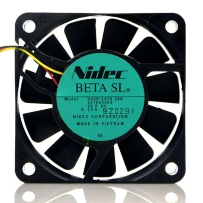 Nidec 60*60*15MM D06R-24TH 22B DC 24V 0.12A 6cm 3 Lines Inverter Cooling Fan - Image 1 of 3
