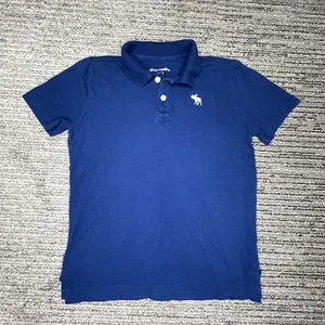 Abercrombie Kids Size 11/12 Boys Shirt Quarter Button Up Long Sleeve Casual Blue - Picture 1 of 10