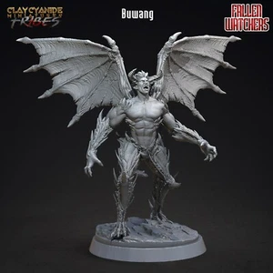 Brüllender Teufel Miniatur Gefallener Engel für Tabletop Spiele wie D&D 5e 32mm - Picture 1 of 3