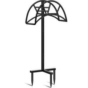 Heavy Duty Metal Garden Hose Holder Free Standing Yard Storage Black - Picture 1 of 7