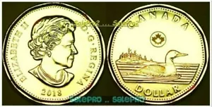 CANADA 2018 CANADIAN LOONIE QUEEN ELIZABETH II NEW BU LOON $1 DOLLAR COIN UNC - Picture 1 of 2