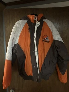 Vintage 1990s NFL AFC Cleveland Browns Size Large Starter Full Zipper Jacket - Picture 1 of 3