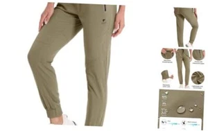 Women's Hiking Cargo Joggers Quick Dry Lightweight Water Resistant Large Khaki - Picture 1 of 7