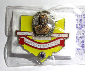 Lions Club International lapel pin district 13 OHIO William Taft 1985 2" x 2" 3D