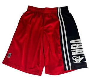 NBA Basketball Shorts Men's L Red Black White Elastic Waist Drawstring Athletic - Picture 1 of 6