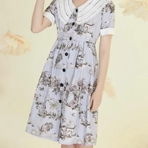 Miss Patina Rococo Swing Dress | Size M (10) | Lace Collar | Vintage Style - Picture 1 of 4
