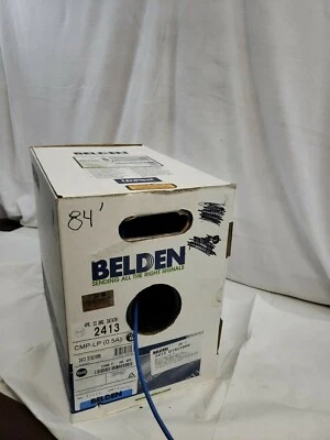 84ft - Belden 2413 D15U1000 - 4-Pair Enhanced Cat 6 CMP Blue Cable  - Pull-Box - Image 1 of 2