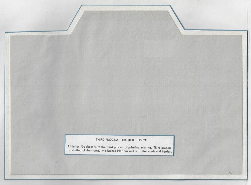 UN 1956 DIEZ CENTAVOS CARTA AÉREA TERCER PROCESO ERROR DE IMPRESIÓN COMPLETAMENTE FALTANTE Foto 1 de 1