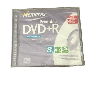 New Memorex Printable Dvd-r 8x4.7gb 120min Video - Picture 1 of 3