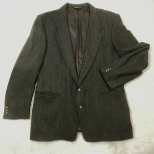 Givenchy Monsieur Black Wool Tweed Sport Coat Blazer Vintage Made in USA Mens 46 - Picture 1 of 12