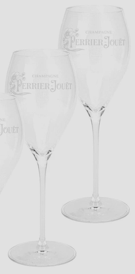 Set Of 2 x Perrier Jouet Champagne Wedding Flutes Glasses Brand New Very Rare - Image 1 of 1