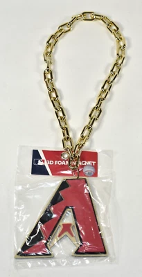 FanFave MLB Arizona Diamondbacks 3D Foam Magnet JUMBO Gold Chain Necklace NEW - Image 1 of 4