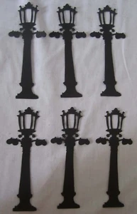 Lot of 6 Pcs Die Cut STREET LANTERN LIGHT in Black approx. 5.25" x 2"  - Picture 1 of 5