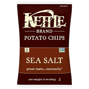 Kettle Brand Foods Sea Salt Potato Chips 13 oz Party Size - Picture 1 of 10