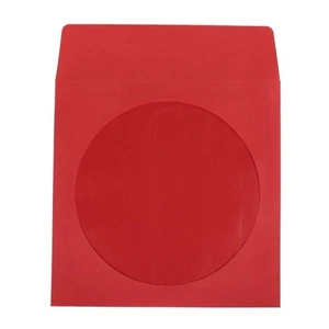 NUEVO 100 Rojo CD DVD Funda de Papel Sobre con Ventana y Solapa 100 g - Imagen 1 de 1