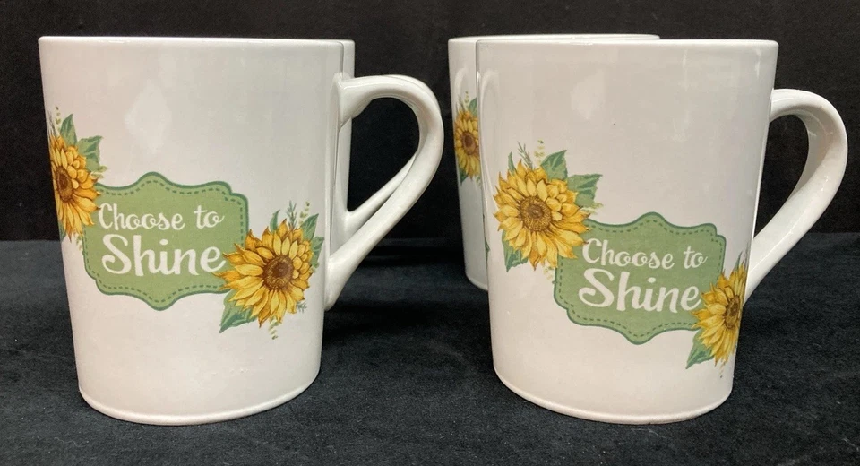 Juego de 4 tazas de café Royal Norfolk Choose to Shine de 15 oz Foto 1 de 4