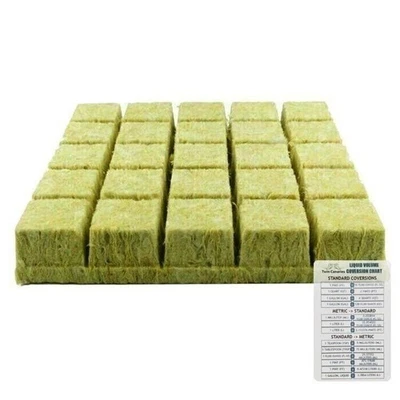 Grodan 2" A OK Rockwool Starter Plugs, Hoja de 25 Enchufes + Gráfico de Canarias Gemelas Foto 1 de 2