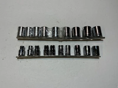 NOS S-K tools 19 pc 1/2" drive metric socket set 10mm-28mm shallow 12 pt USA - image 1 of 4