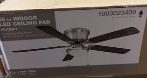 Hugger 56 in. LED Brushed Nickel Ceiling Fan - Picture 1 of 2