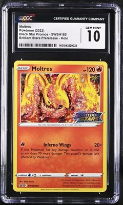 Moltres SWSH185 SWSH: Sword & Shield Promo Cards Holo CGC 10 - Image 1 of 2