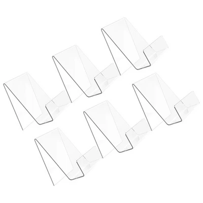 6 Pcs Acrylic Book Stand Desktop Freestanding Clear Book Holder Organizer - Image 1 of 4