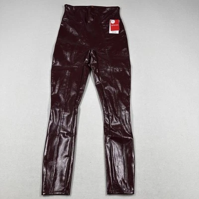 Spanx Faux Patent Leather Leggings Ruby 20301 Size XS Petite NWT $110 - Image 1 of 4