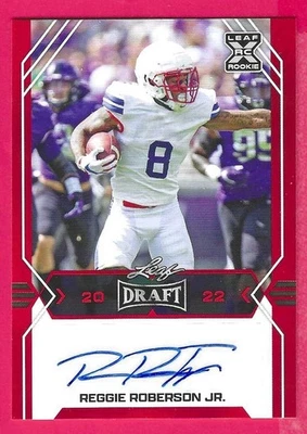 2022 Leaf Draft Red Reggie Robertson Jr. Autograph BA-RR2 Tennessee Titans - Image 1 of 4