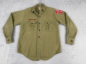 VINTAGE Boy Scouts of America Shirt Boy Medium Green 60s Mesa Arizona Sanforized - Picture 1 of 14